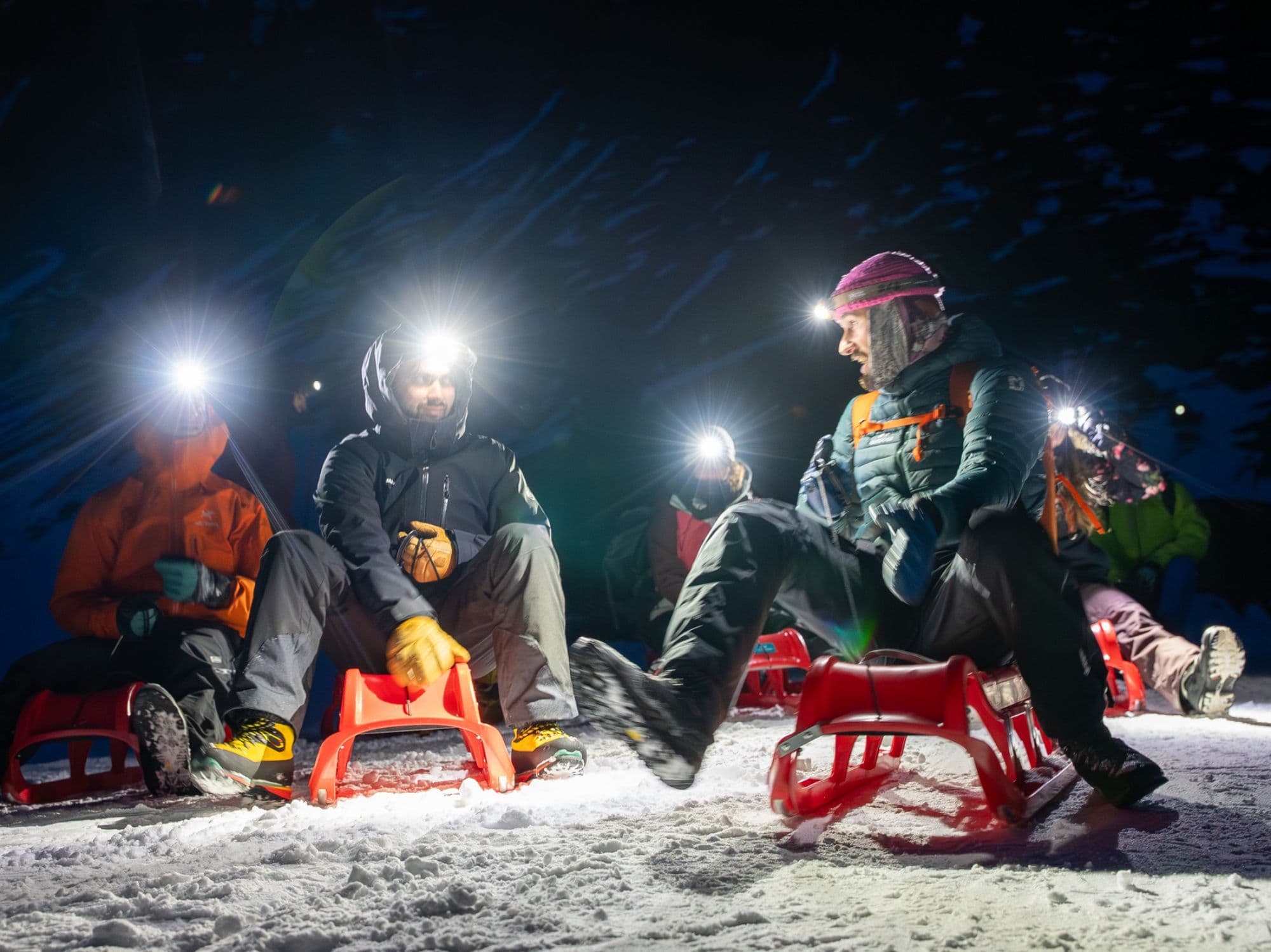 Night sledding guided tour from Interlaken