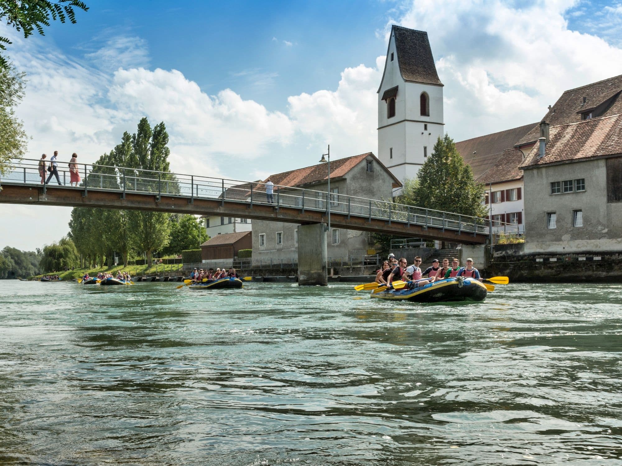 Inflatable boat half-day trip Reuss from Bremgarten to Mellingen