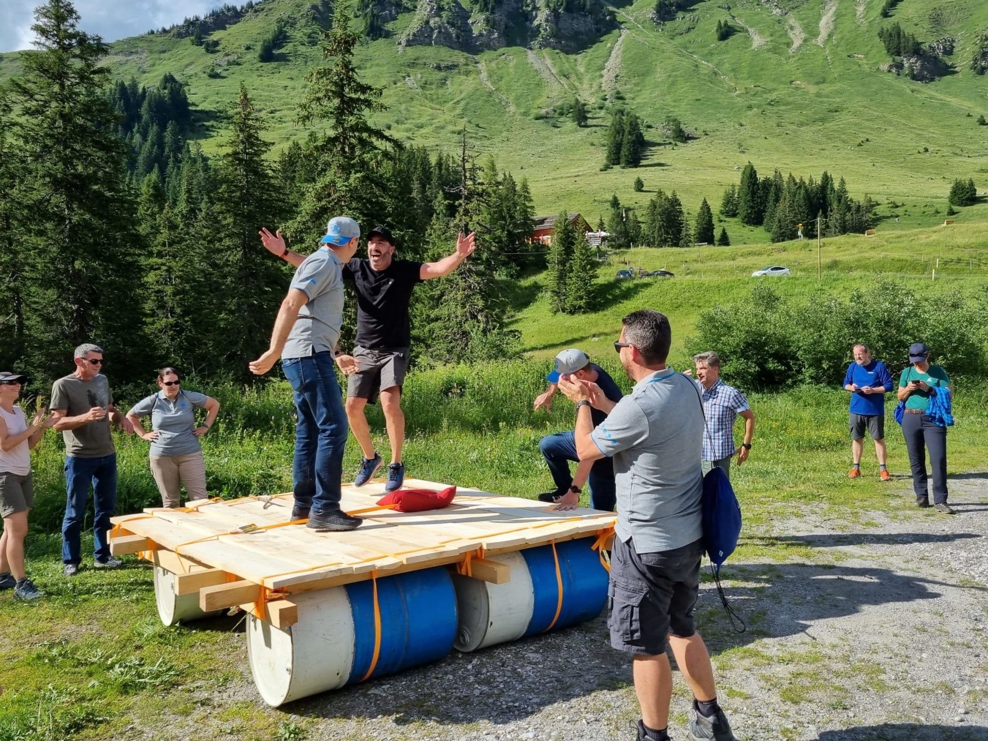 Raft Building as a Team or Family in Gstaad and Rougemont