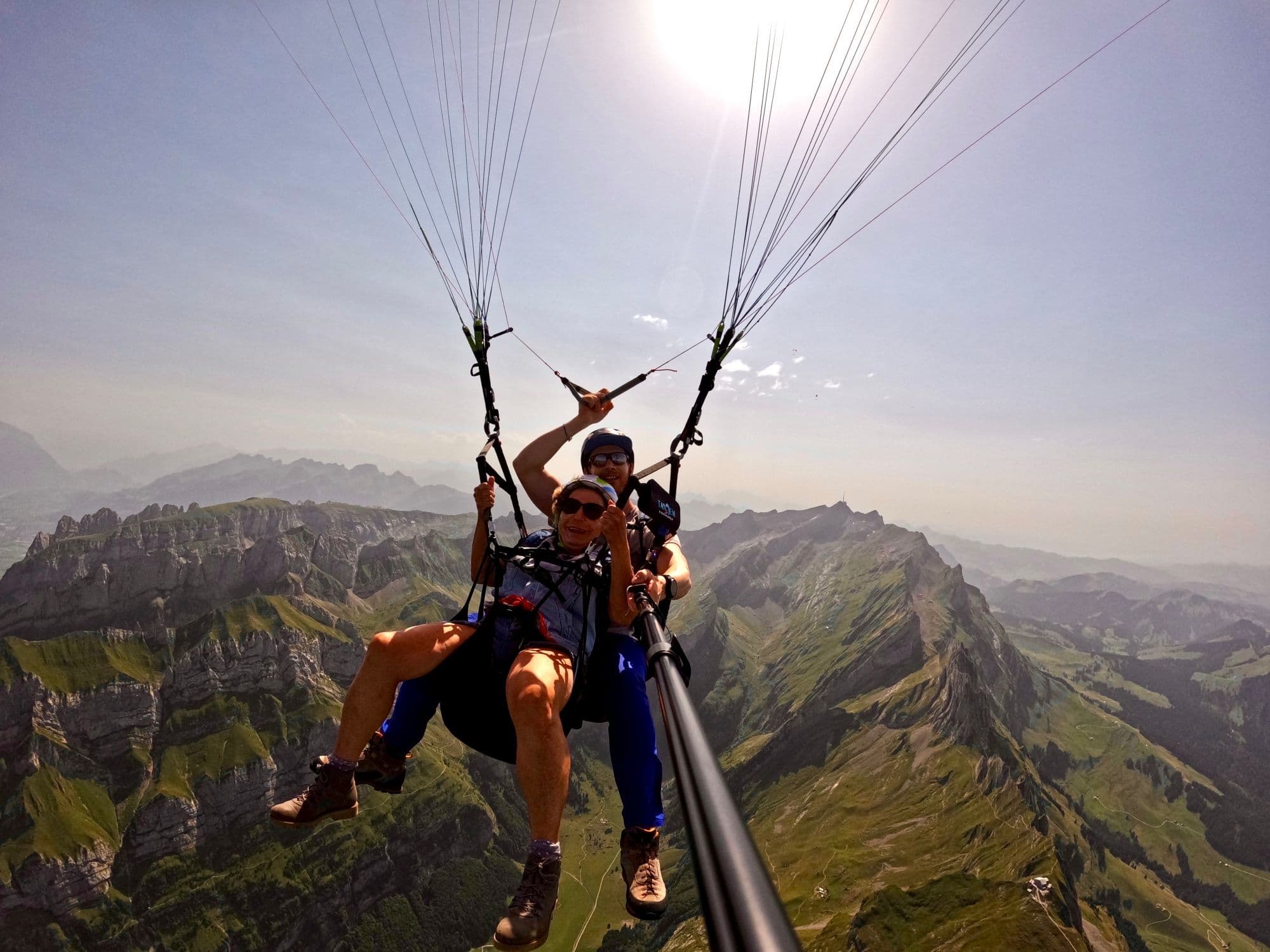 Thermal paragliding flight 60 min in Alpstein