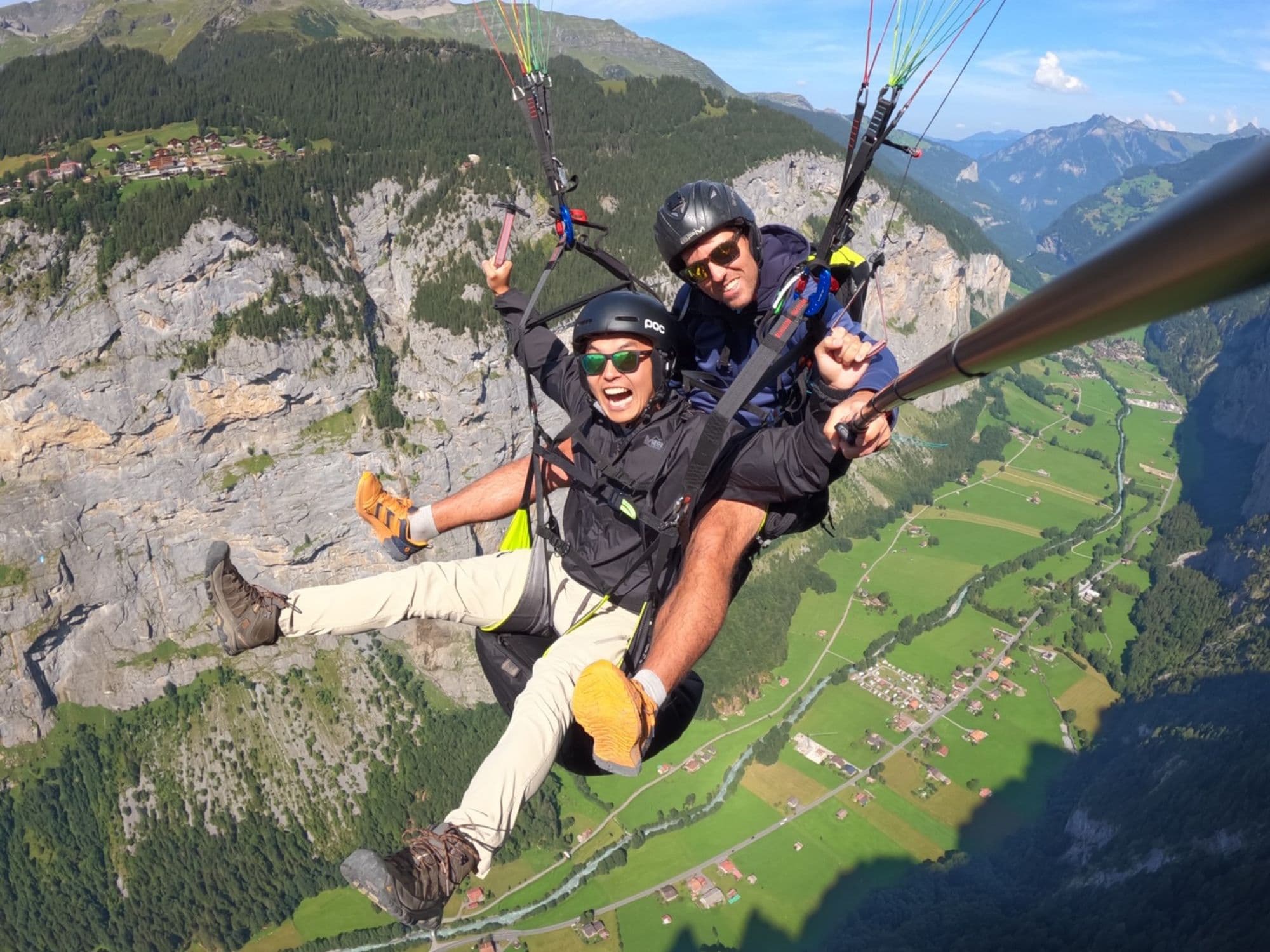 Paragliding in Lauterbrunnen Valley from Mürren