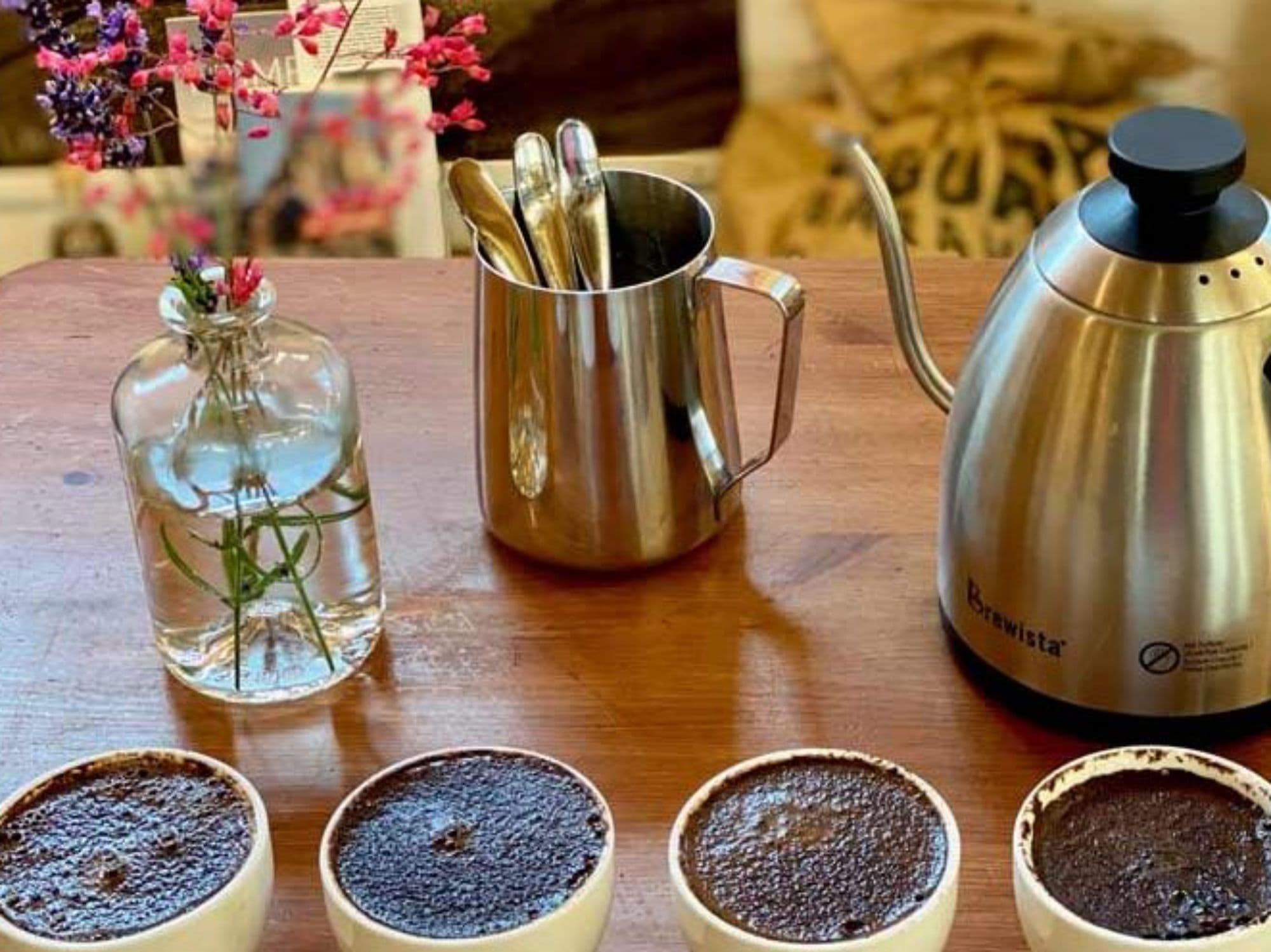 Coffee roasting workshop with a barista course