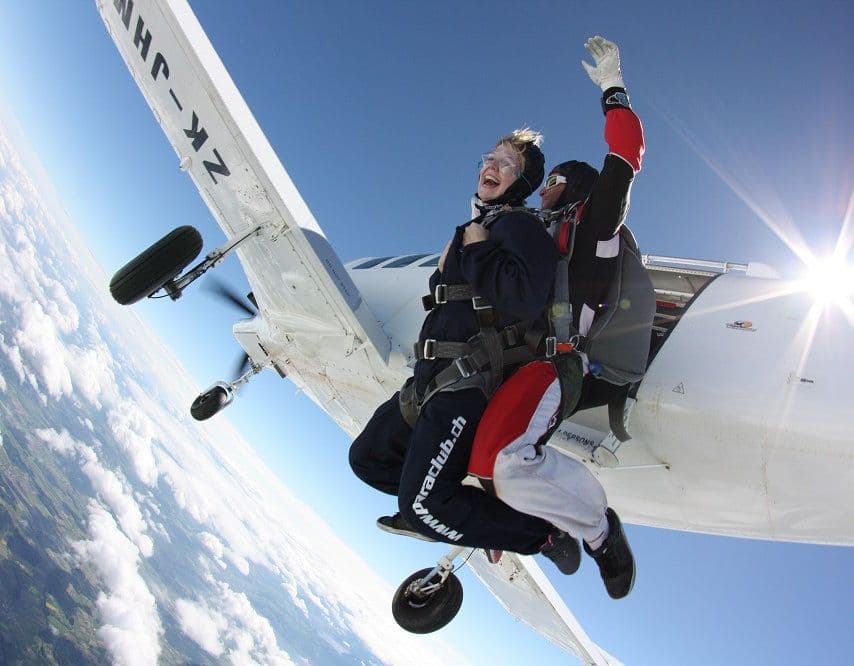 Lucerne skydiving from the plane