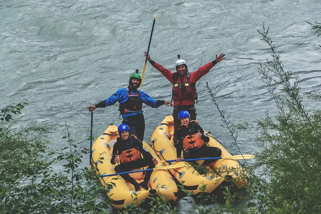 Funyak whitewater rafting on the Rhone in Valais