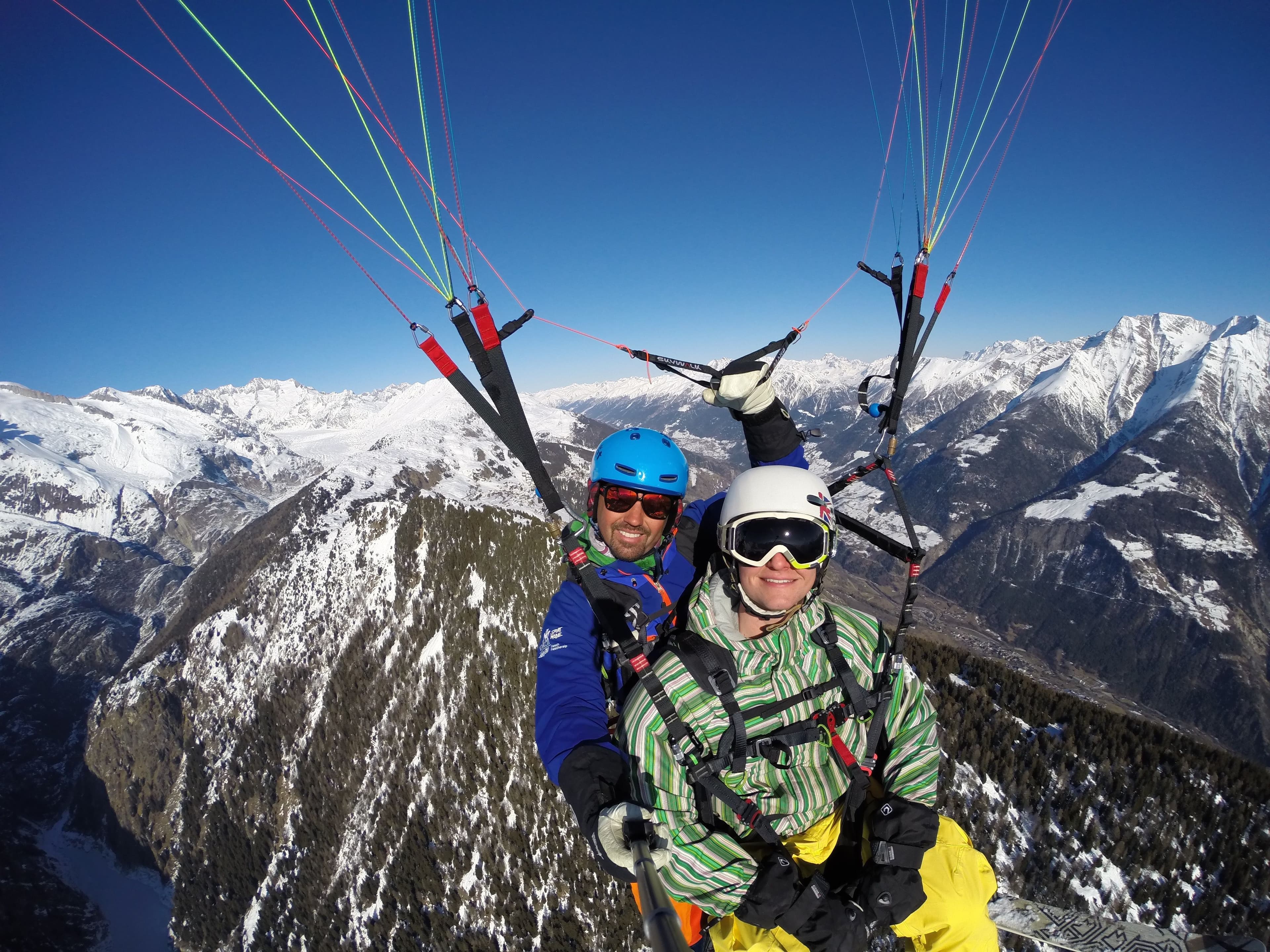 Riederalp paragliding tandem in Valais