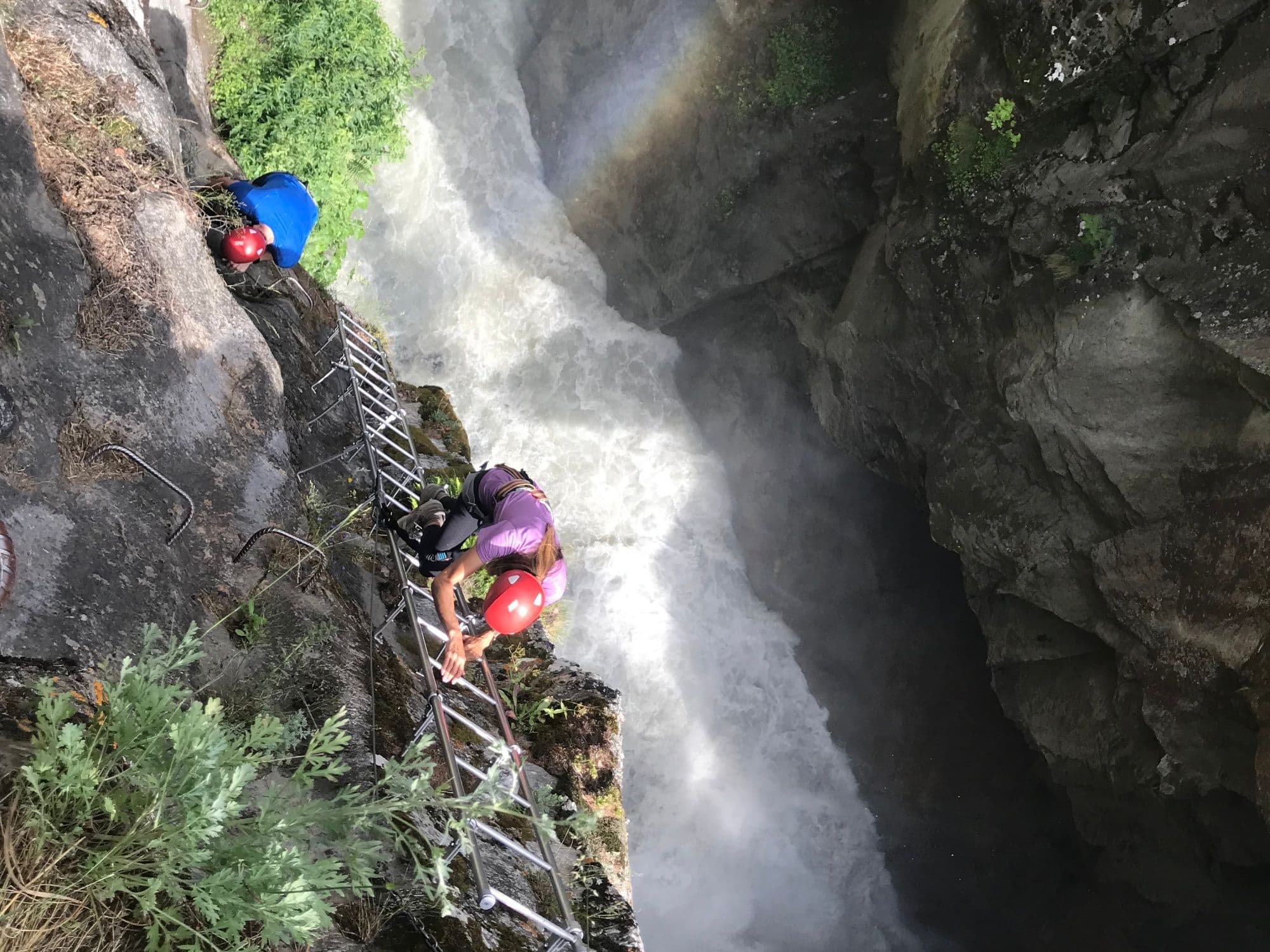 Gorge Alpine via ferrata in summer
