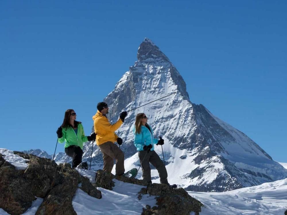 Easy snowshoe hike private from Zermatt