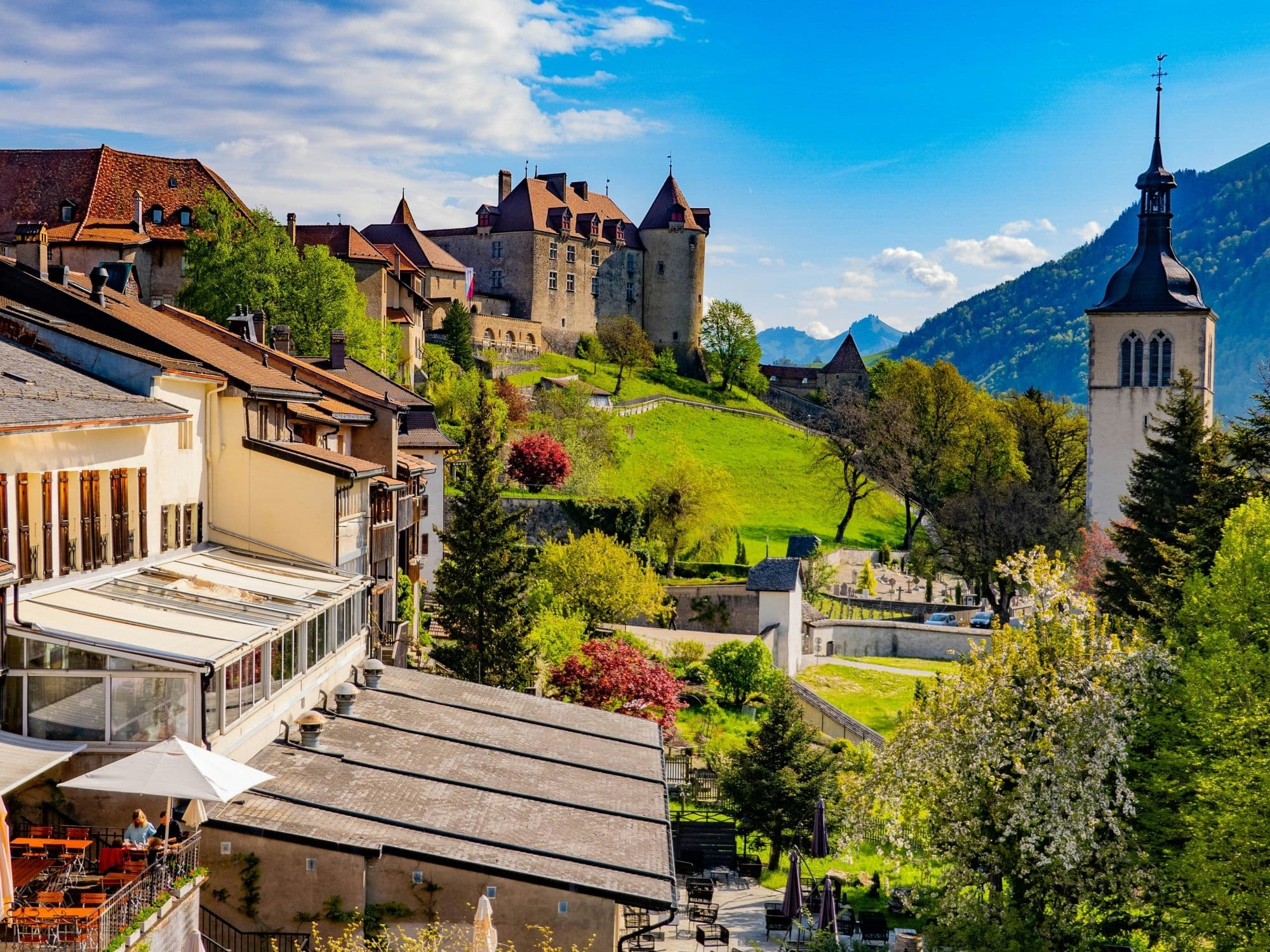 In Lausanne: Bus tour to Gruyères, chocolate factory, and cheese dairy