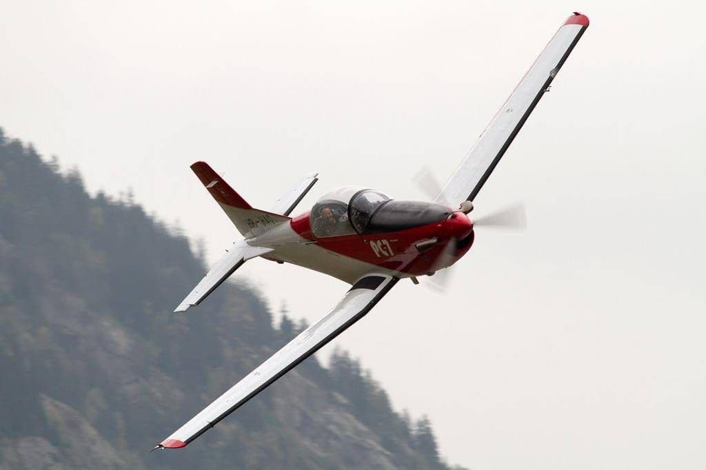 Sightseeing flight Locarno with Pilatus PC7 small airplane