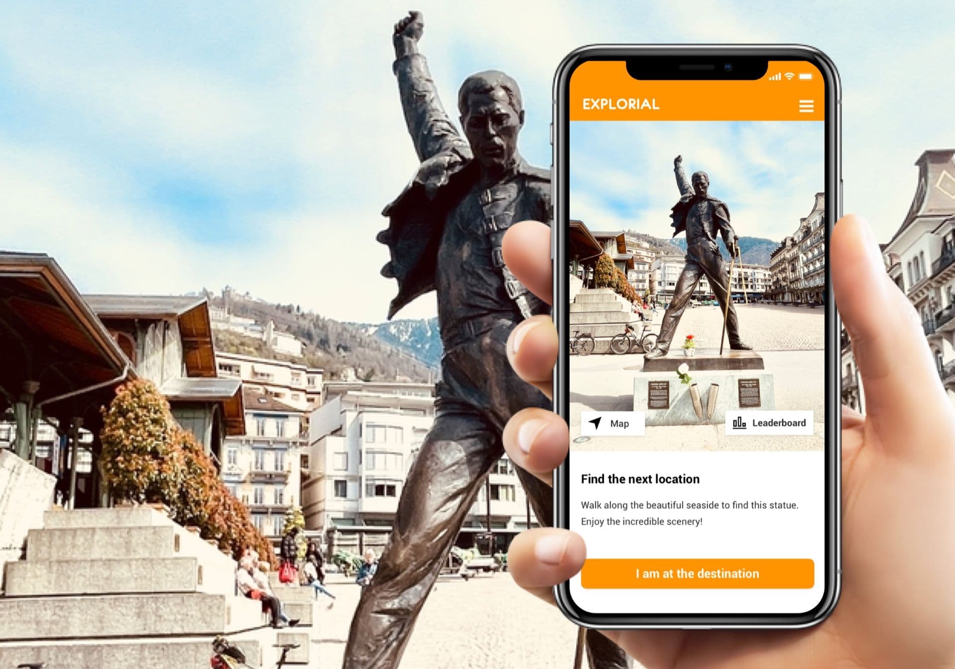 Montreux: Discover the statue of Freddie Mercury in the beautiful surroundings of Lake Geneva.