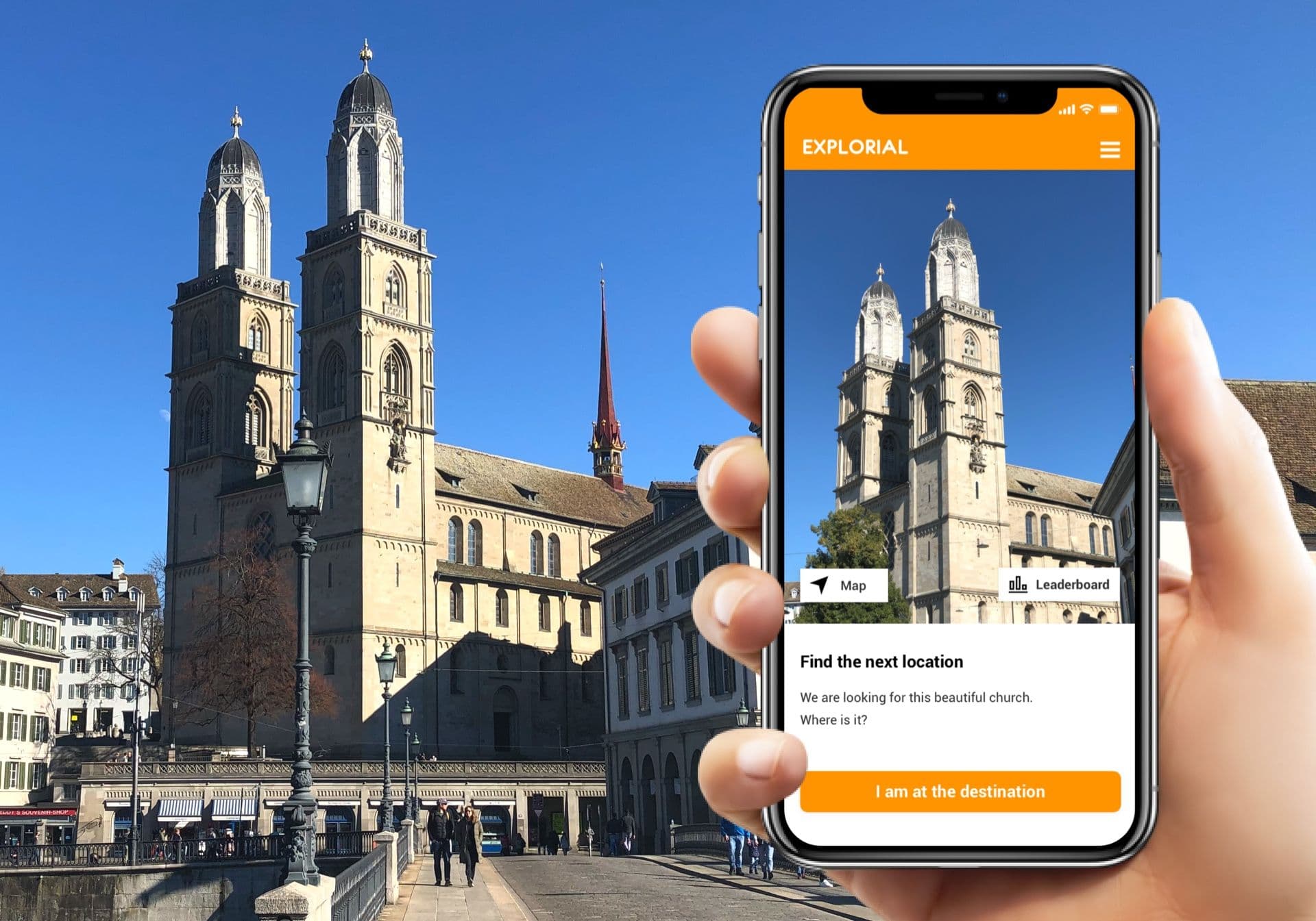 Zurich interactive scavenger hunt with the smartphone